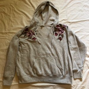 American Eagle Embroider Flower Sweatshirt Hoodie